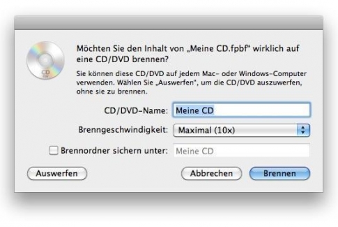 CD / DVD brennen mit dem Mac