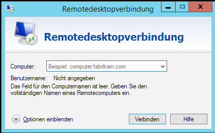 Remotedesktopverbindung bei Windows