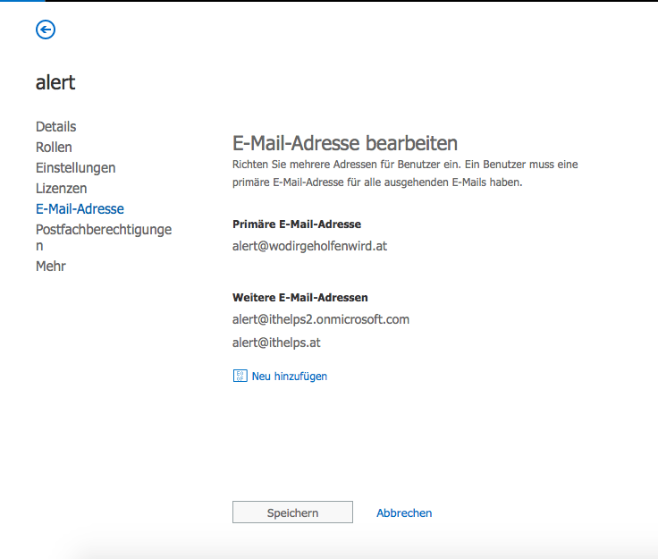 Office365 Benutzer Anderung speichern